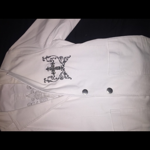 Men’s White Jacket with Cross detailing - Picture 2 of 4